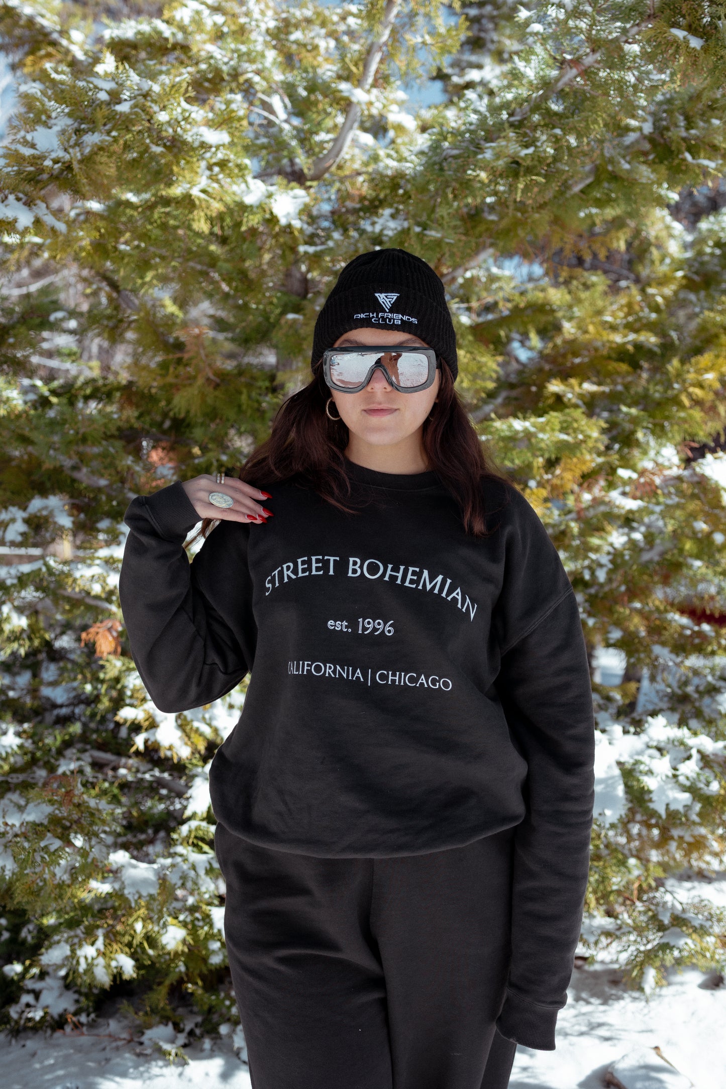 Vintage Black Oversized Crewneck