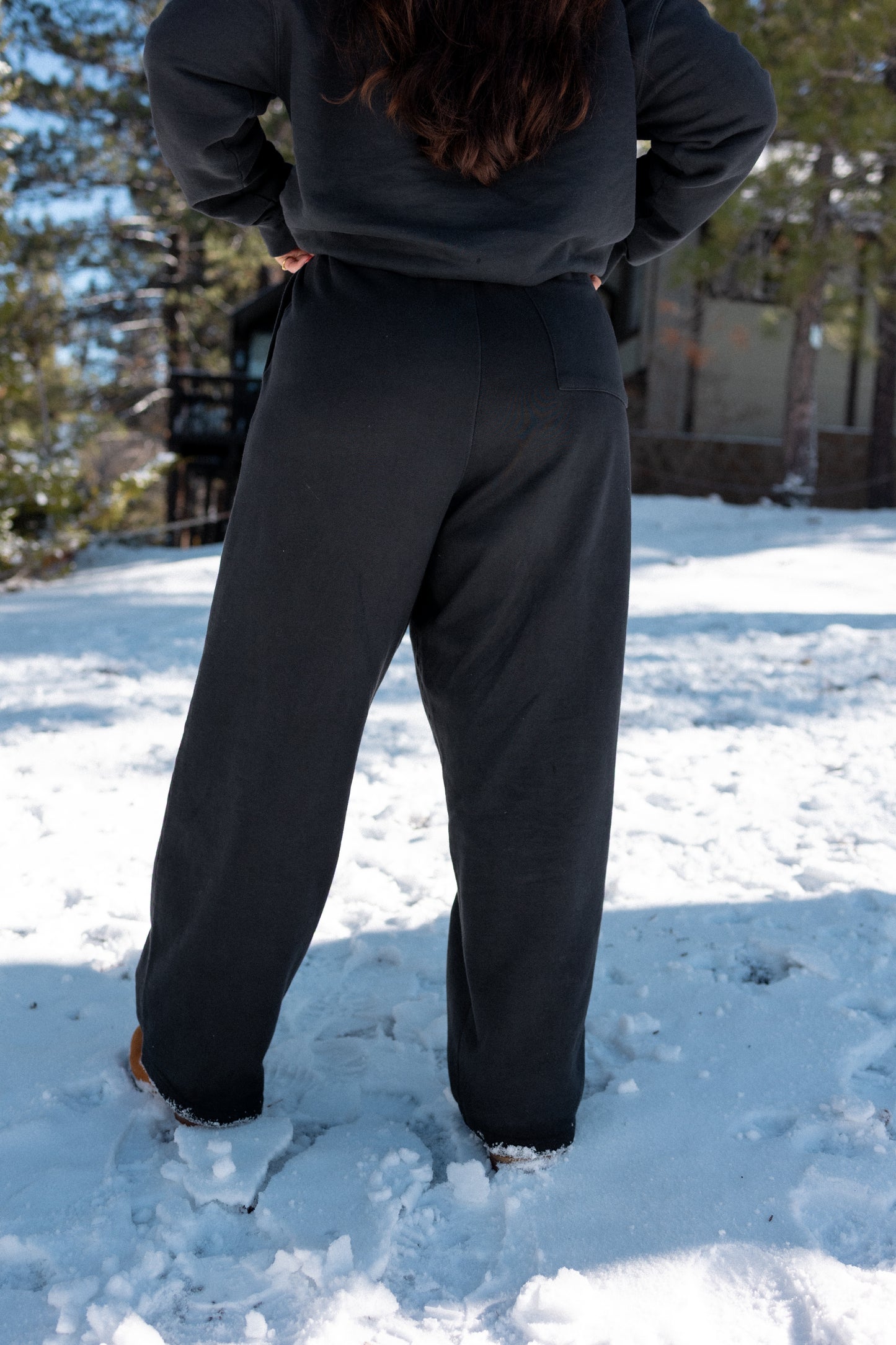 Vintage Black Straight-Leg Baggy Sweats