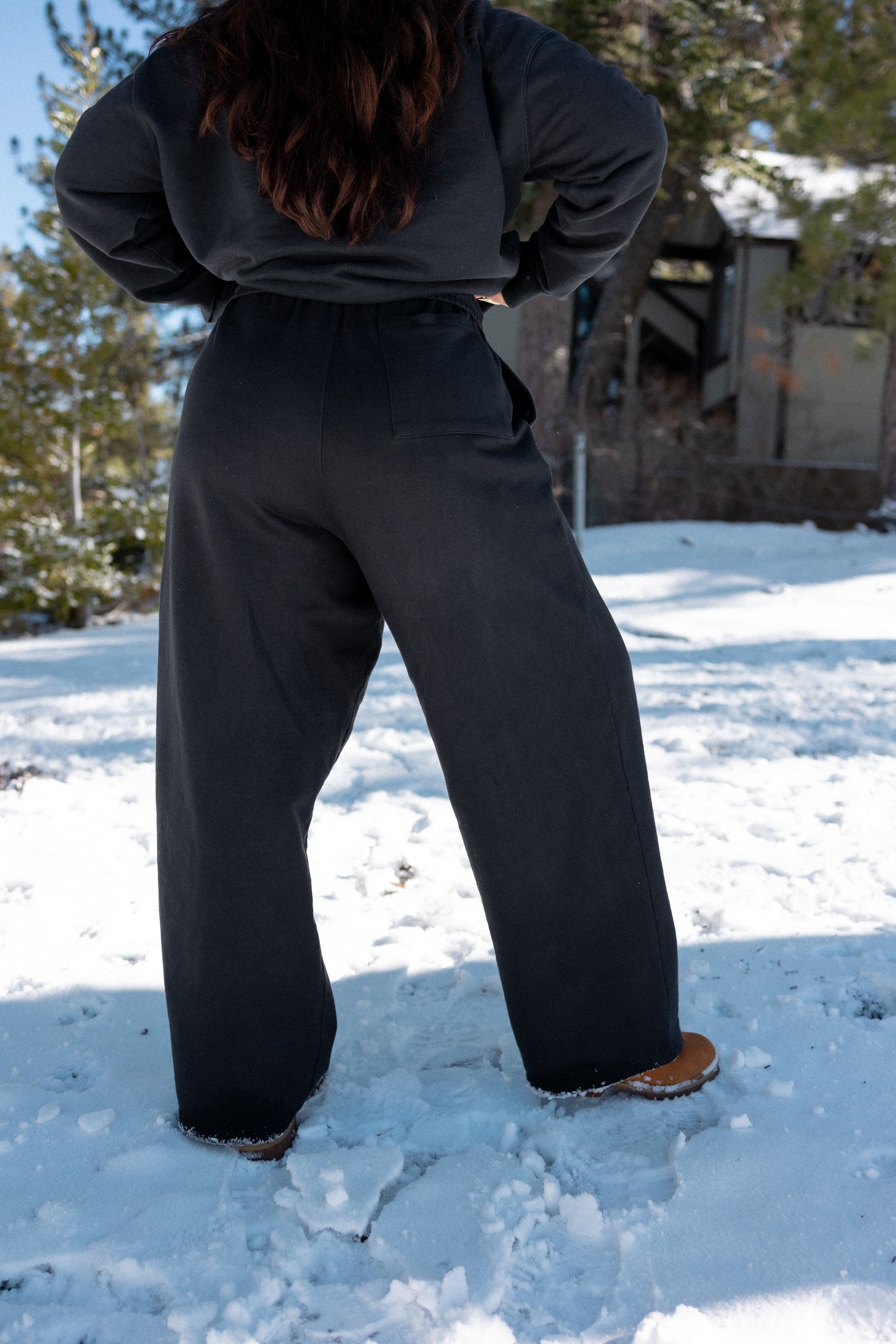 Vintage Black Straight-Leg Baggy Sweats