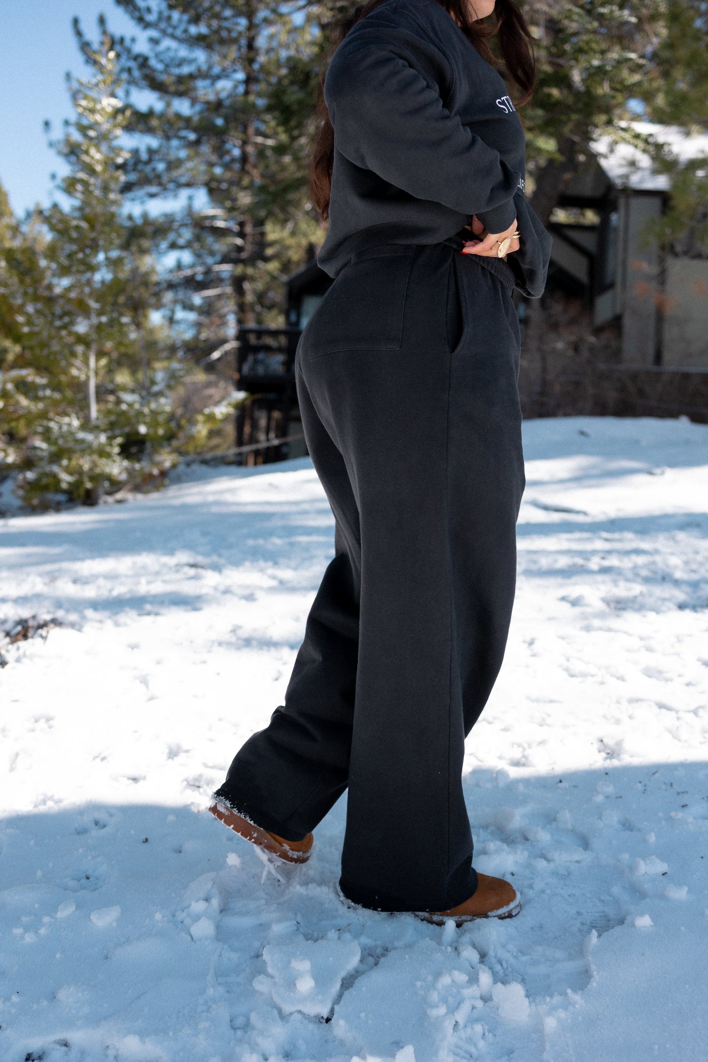 Vintage Black Straight-Leg Baggy Sweats