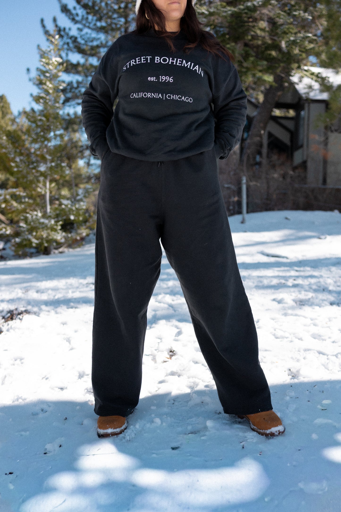 Vintage Black Straight-Leg Baggy Sweats