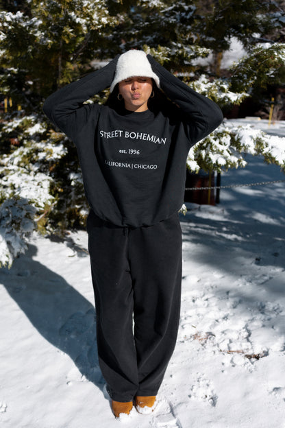 Vintage Black Oversized Crewneck